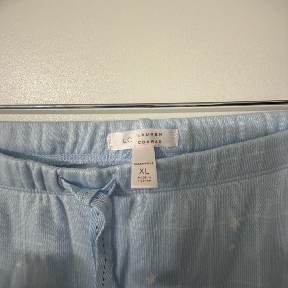 LC Lauren Conrad Twinkle Twinkle Pajamas Joggers White and Blue Size XL - Picture 9 of 11